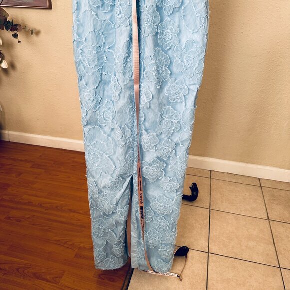 House Of Cb Eva Maxi Dress TUSCAN BLUE EMBROIDERED FLORAL MAXI DRESS NWT size S - Picture 9 of 12